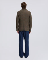 Blazer Isaac In Lana Shetland Check Marrone