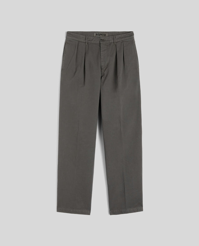 PANTS LEWIS IN GABARDINA DI COTONE CON PINCES - GRIGIO