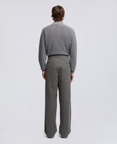 Pants Lewis In Gabardina Di Cotone Con Pinces Grigio
