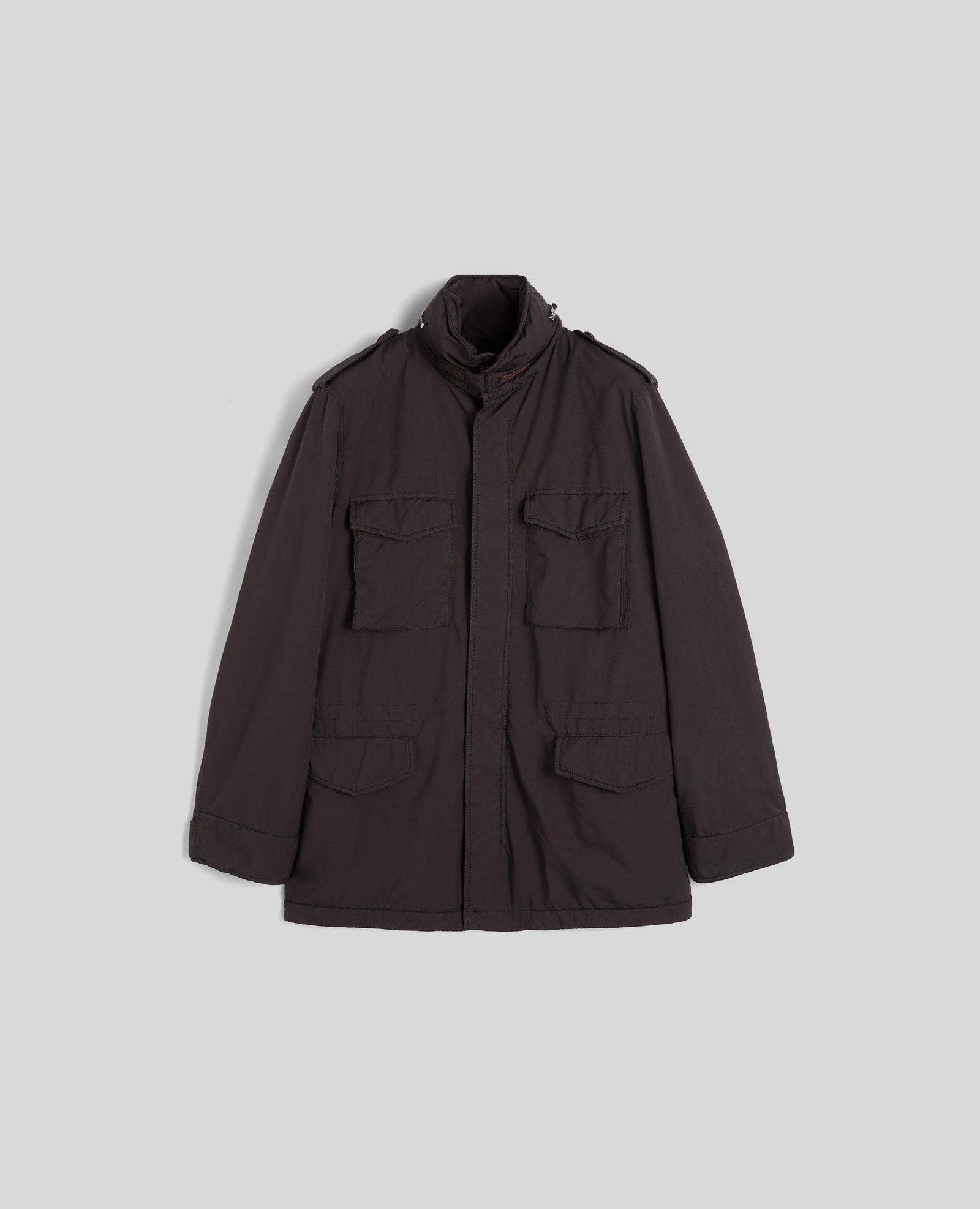 Field Jacket New Camp In Nylon Tinto Capo Marrone