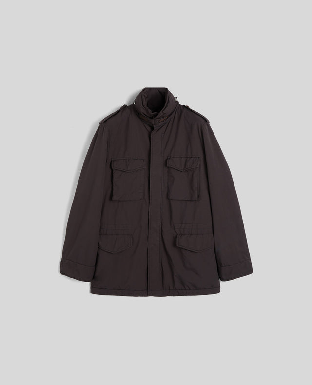 FIELD JACKET NEW CAMP IN NYLON TINTO CAPO - MARRONE