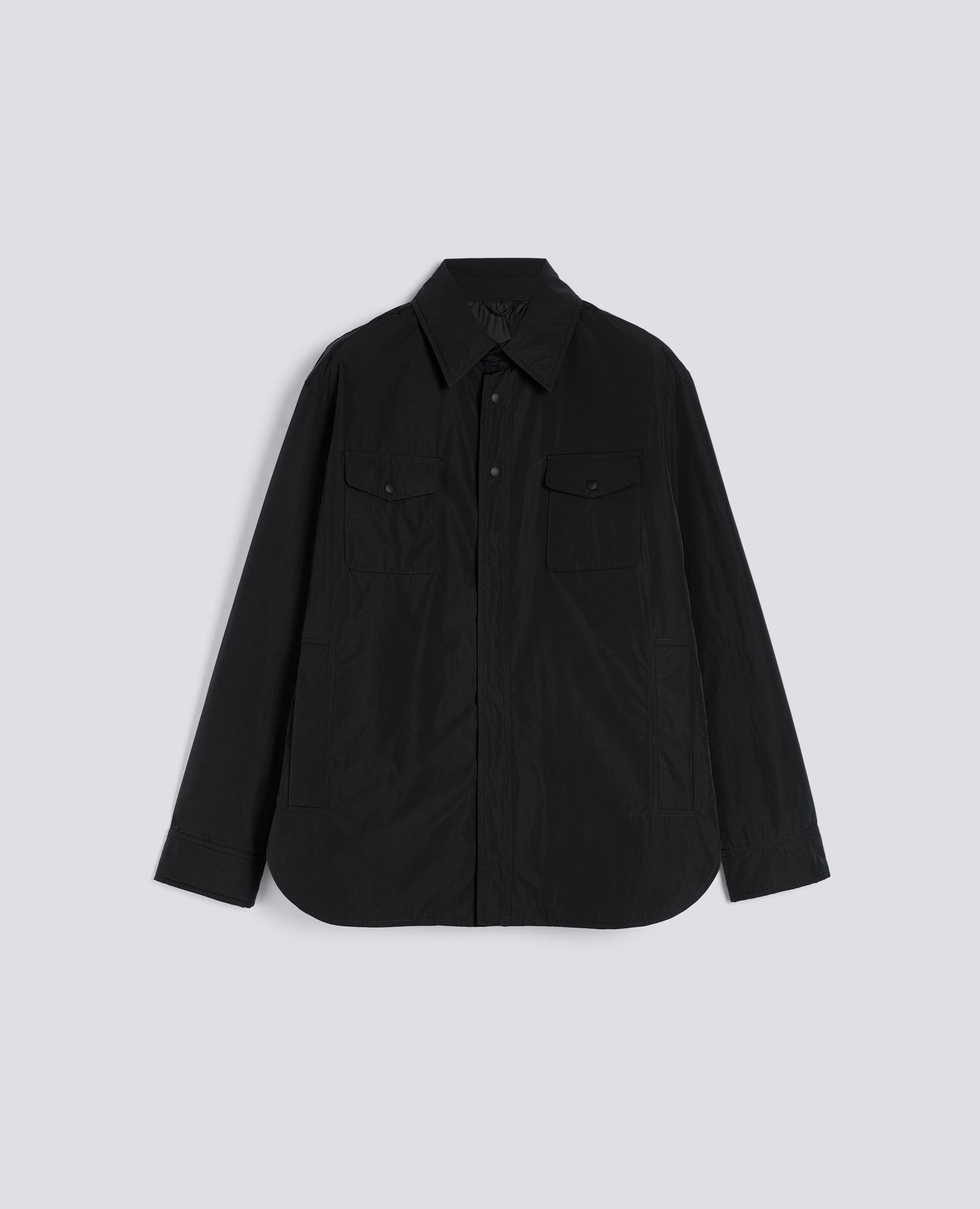 Shirt Giles In Taffeta Nero
