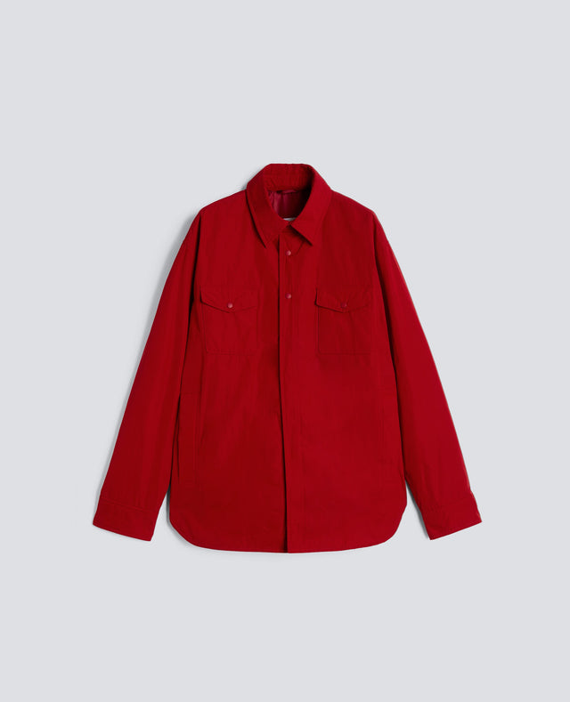Shirt Giles In Taffeta Rosso