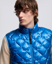 Gilet Yamasaki In Ripstop Azzurro