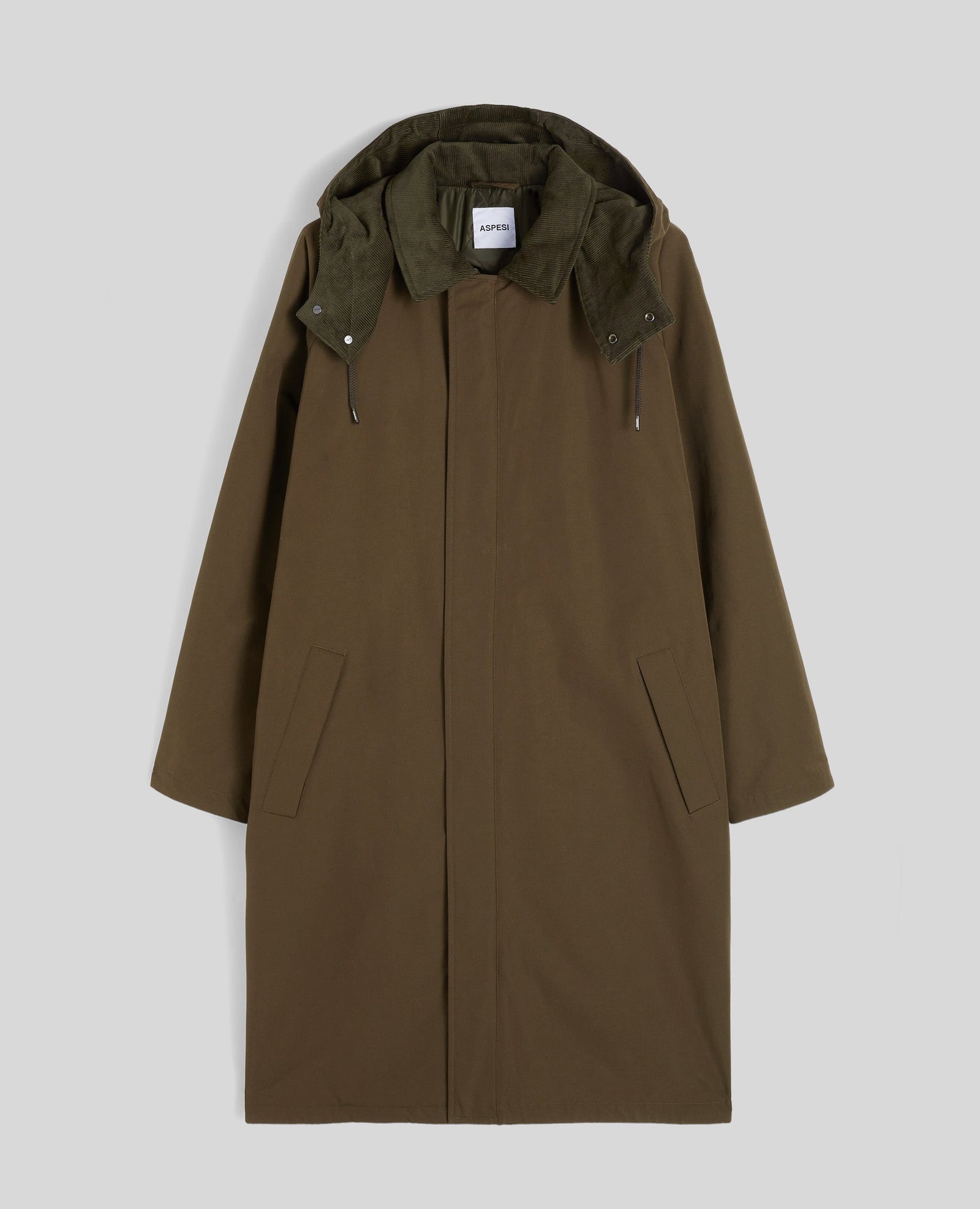 Coat Hibiki In Tela Di Misto Cotone Militare