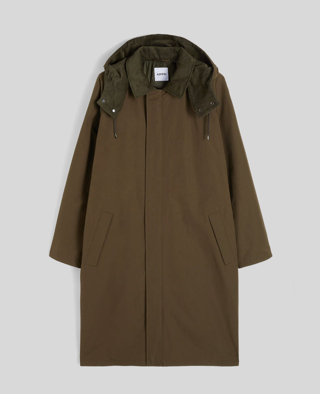 COAT HIBIKI IN TELA DI MISTO COTONE - MILITARE