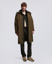 Coat Hibiki In Tela Di Misto Cotone Militare
