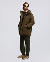 Parka Baranov In Tela Di Misto Cotone Militare