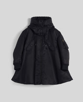 Satin Bomber Jacket With Hood