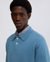 Polo In Cashmere Azzurro