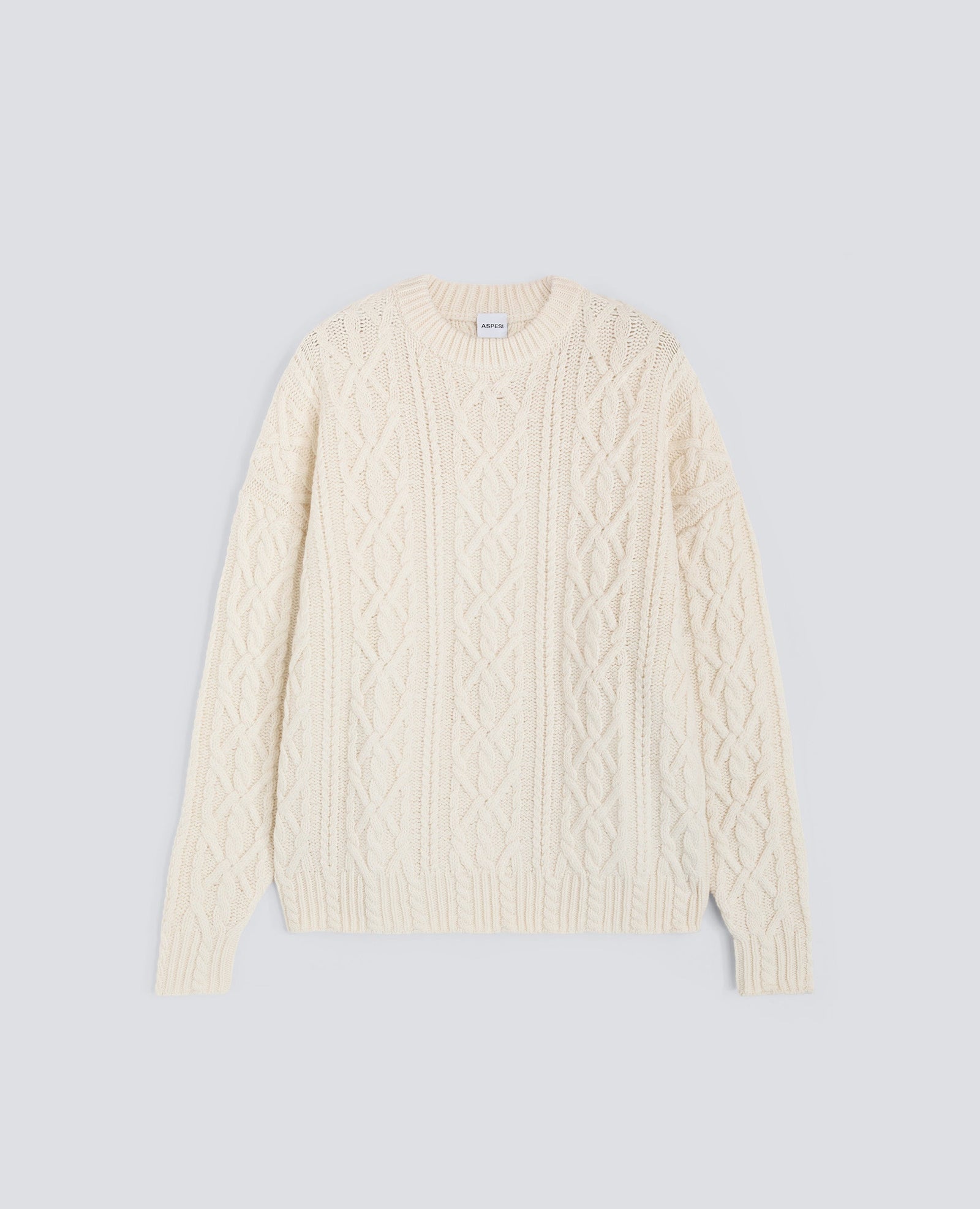 SWEATER IN LANA A TRECCE - NATURALE