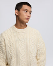 Sweater In Lana A Trecce Naturale