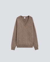 Sweater Con Scollo A V Tortora