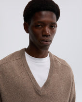 Sweater Con Scollo A V Tortora
