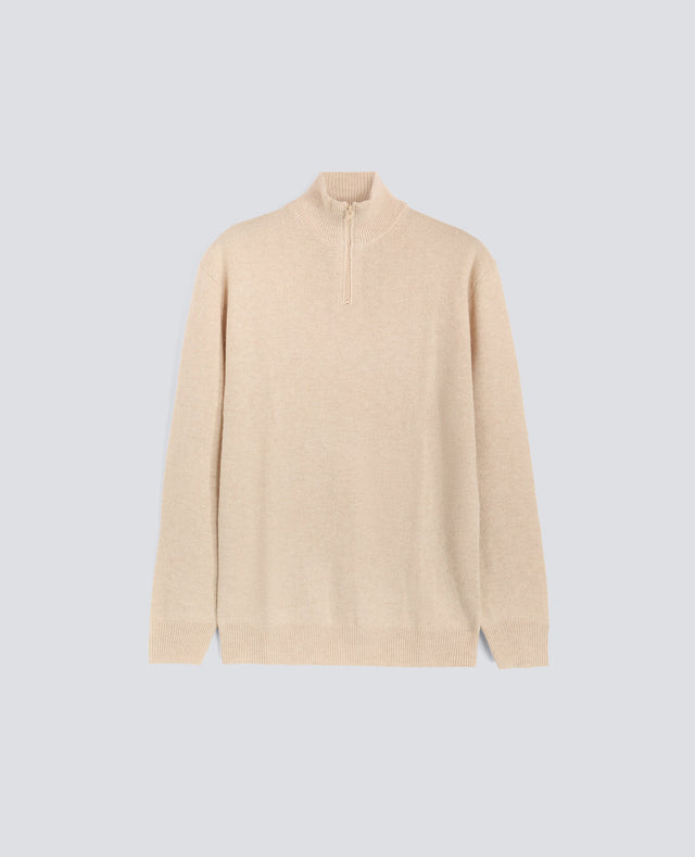 SWEATER CON COLLO ALTO - NATURALE