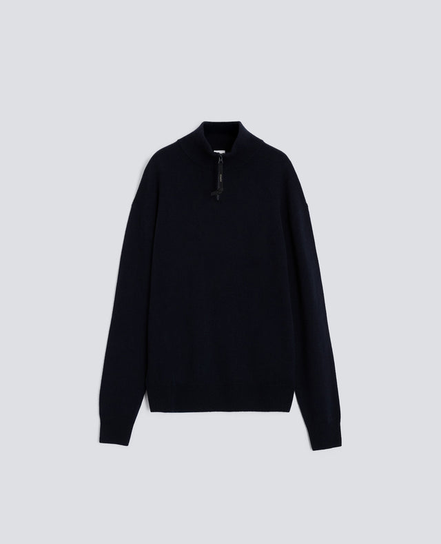 SWEATER CON COLLO ALTO - NAVY