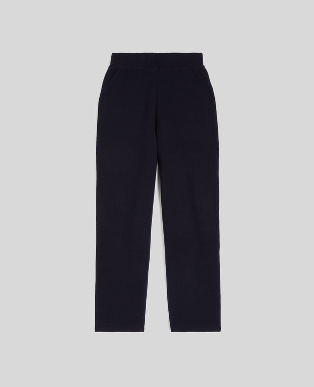 PANTS IN MISTO LANA E COTONE - BLU NOTTE