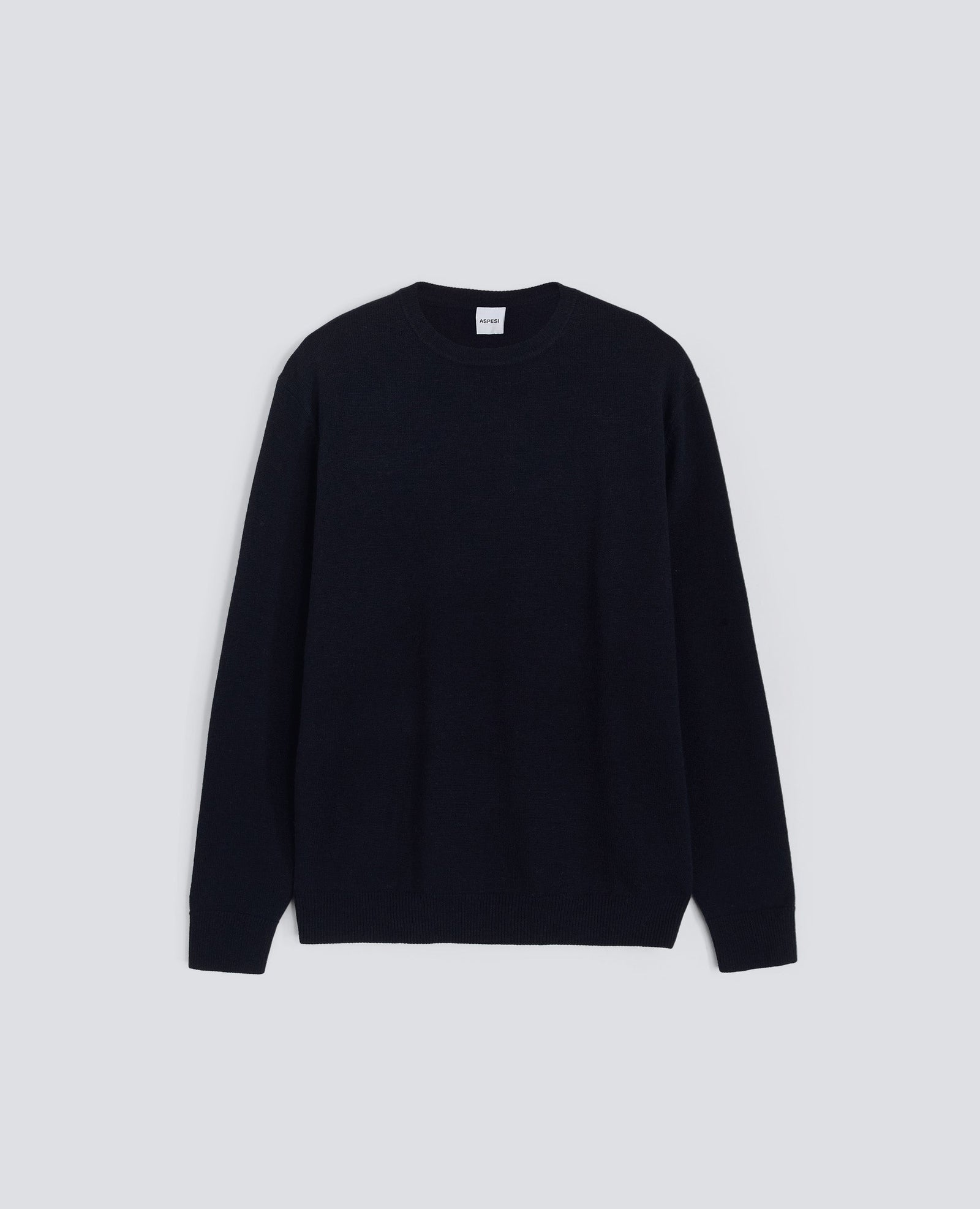 Sweater Girocollo In Lana Super Geelong Blu