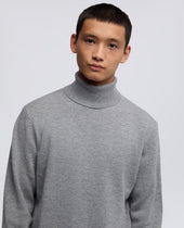 Sweater Dolcevita In Lana Super Geelong Grigio