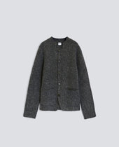 Cardigan In Lana Garzata Grigio