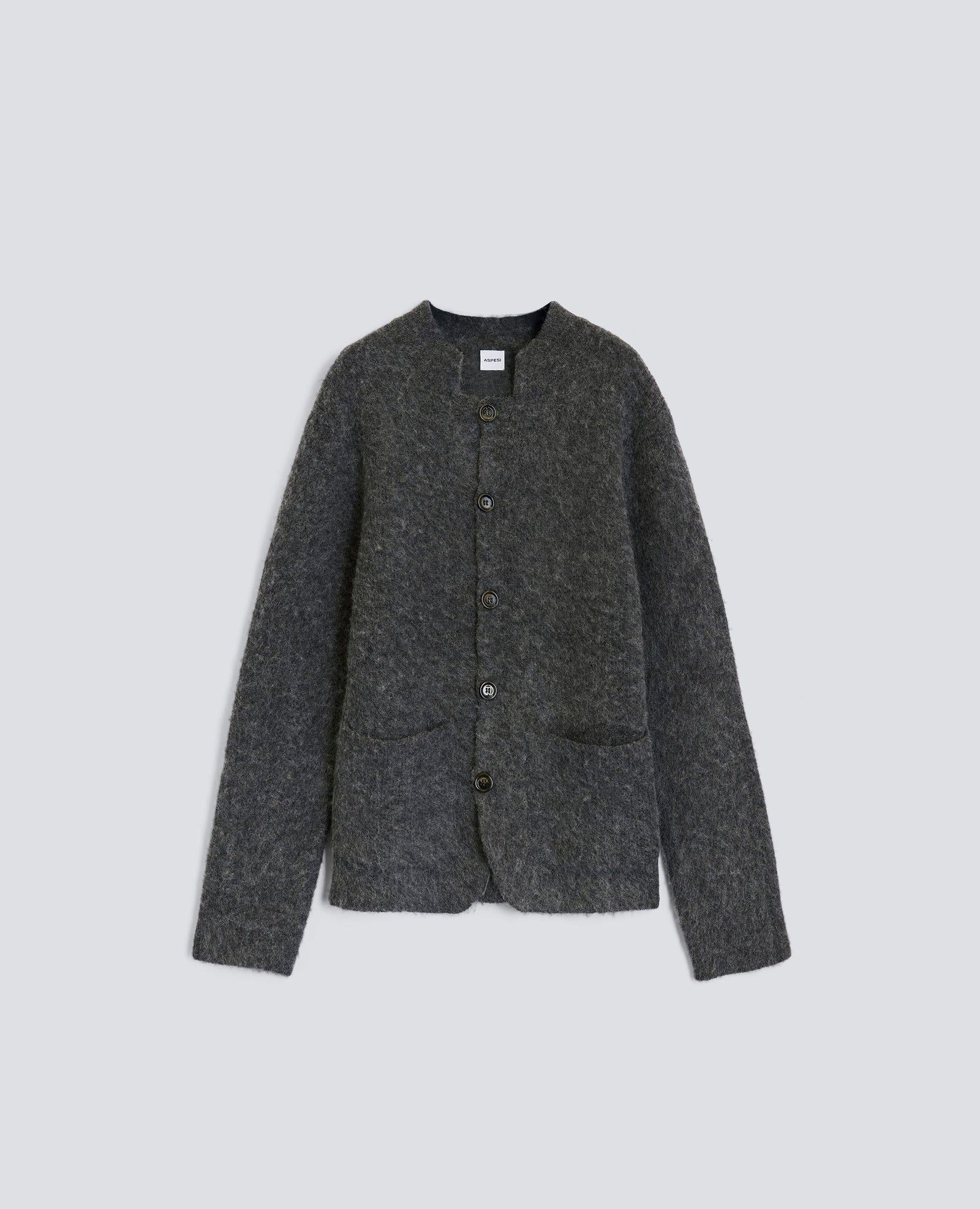 CARDIGAN IN LANA GARZATA - GRIGIO