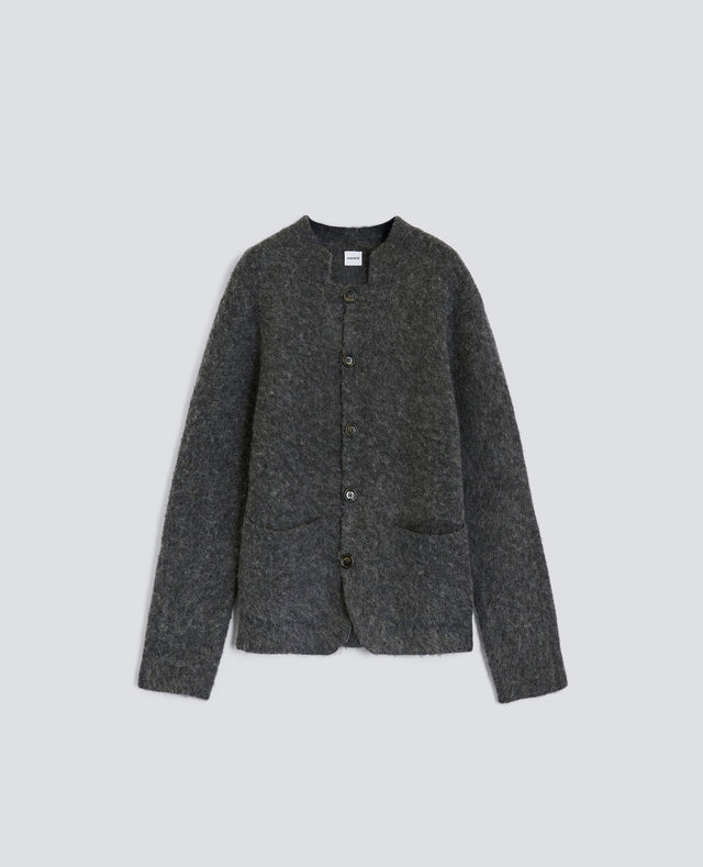 CARDIGAN IN LANA GARZATA - GRIGIO
