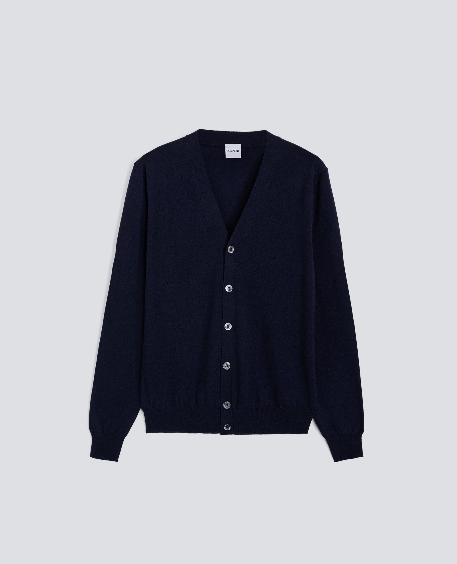 CARDIGAN IN LANA E CASHMERE - NAVY