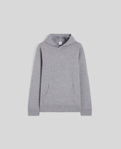 Sweater Con Cappuccio In Lana E Cotone Grigio