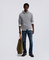 Sweater Con Cappuccio In Lana E Cotone Grigio