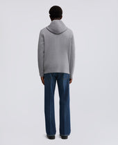 Sweater Con Cappuccio In Lana E Cotone Grigio