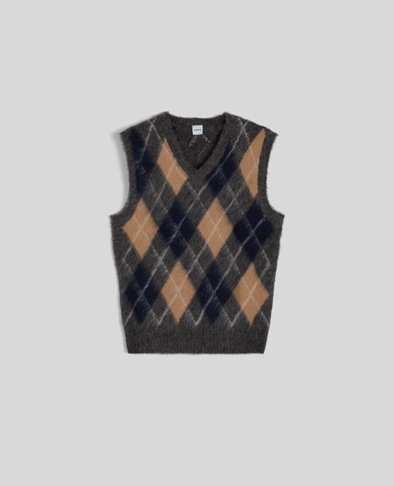 Gilet In Lana Shetland Grigio