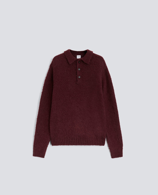 POLO IN LANA SHETLAND - BORDEAUX