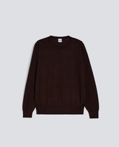 SWEATER GIROCOLLO IN LANA MERINO - MARRONE