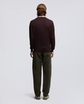 Sweater Girocollo In Lana Merino Marrone