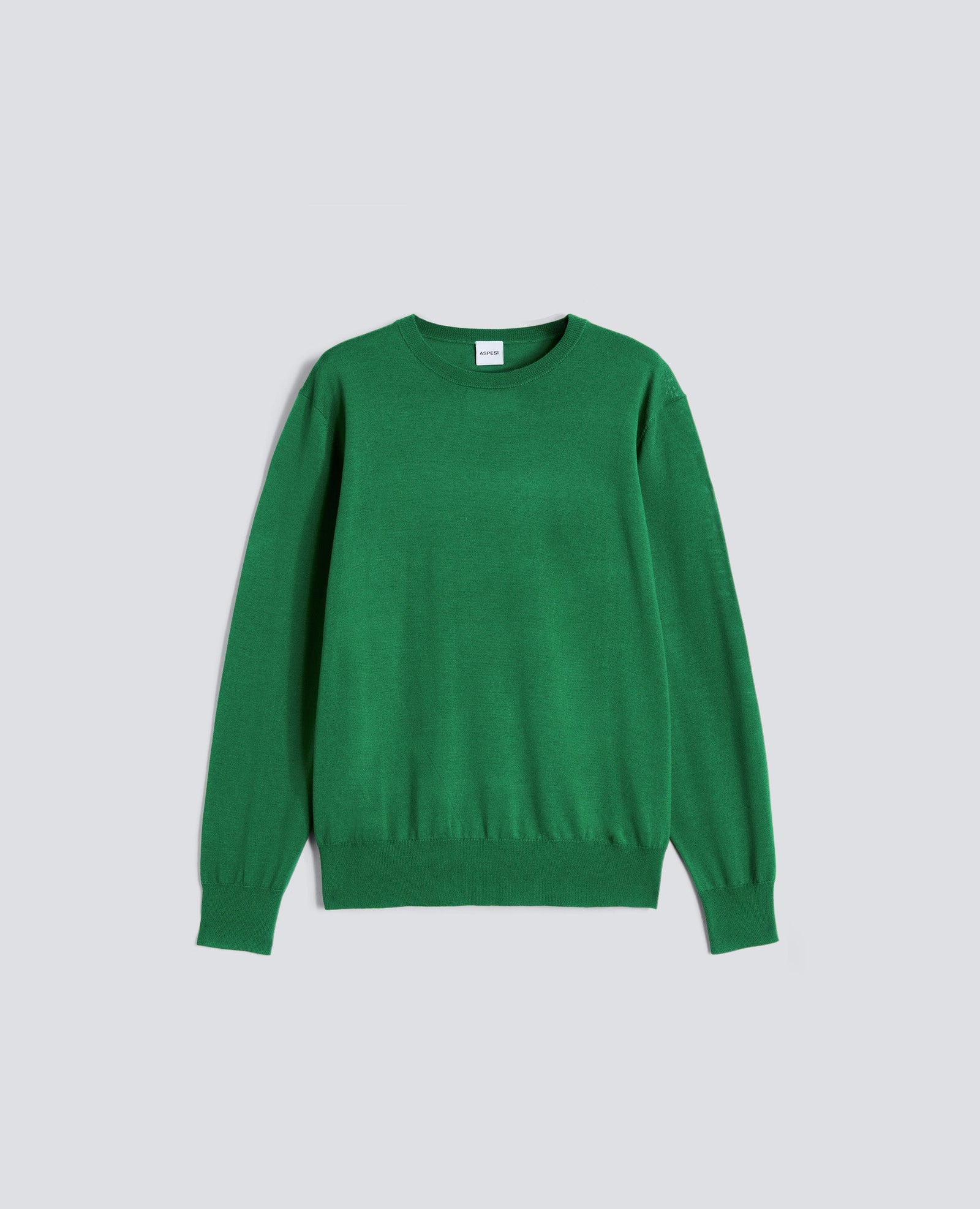 Sweater Girocollo In Lana Merino Verde