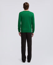 Sweater Girocollo In Lana Merino Verde