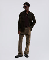 Polo A Maniche Lunghe In Lana Merino Marrone