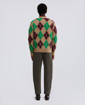 Cardigan In Lana Shetland Cammello