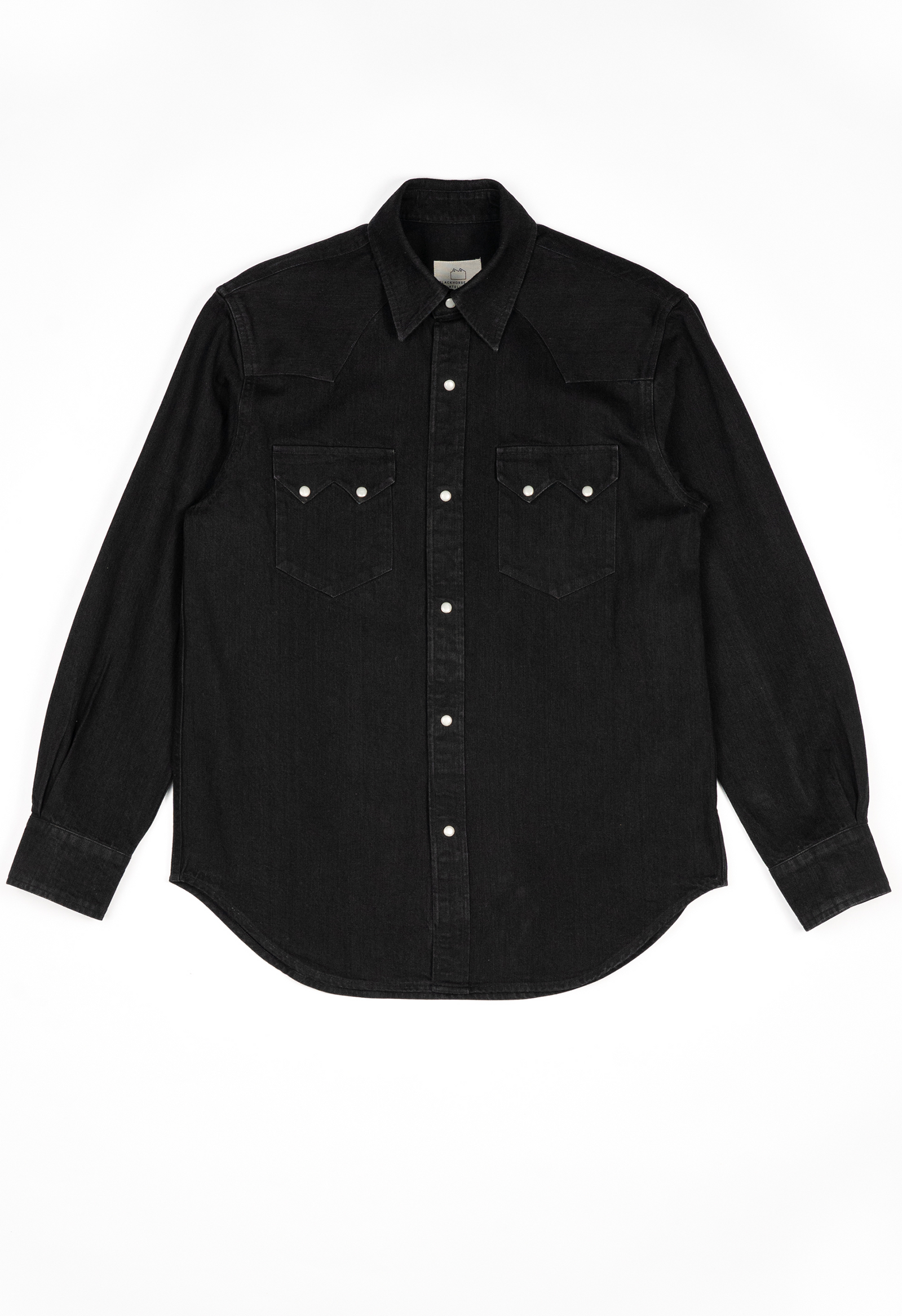 W6 SAWTOOTH WESTERN SHIRT JAPANESE 10oz DENIM BLACK