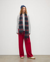 Black Stewart Tartan Cashmere Scarf
