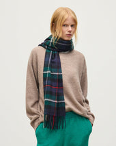 Wide Mackenzie Tartan Cashmere Scarf