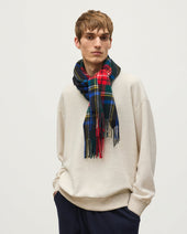 Wide Stewart Tartan Cashmere Scarf