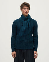 Wide Bottle Green Cashmere Scarf