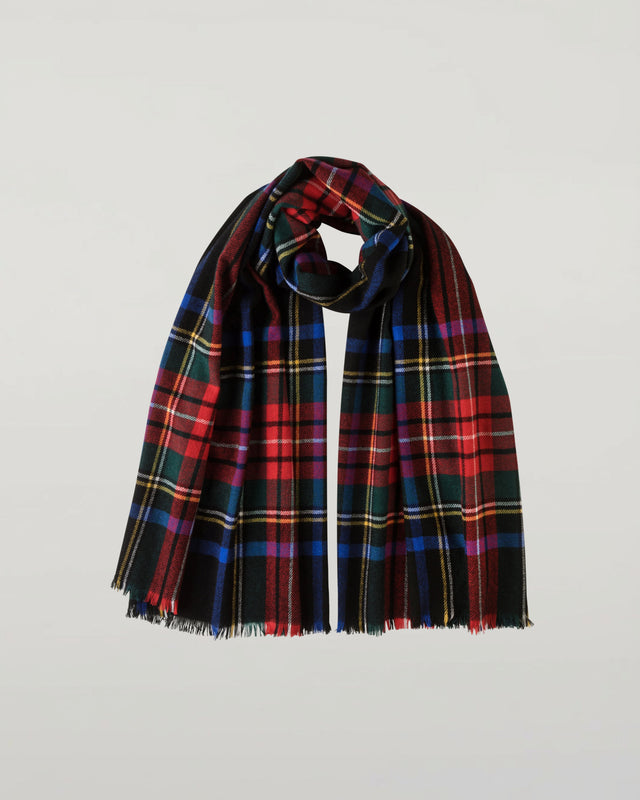 Black Stewart Tartan Lightweight Cashmere Stole