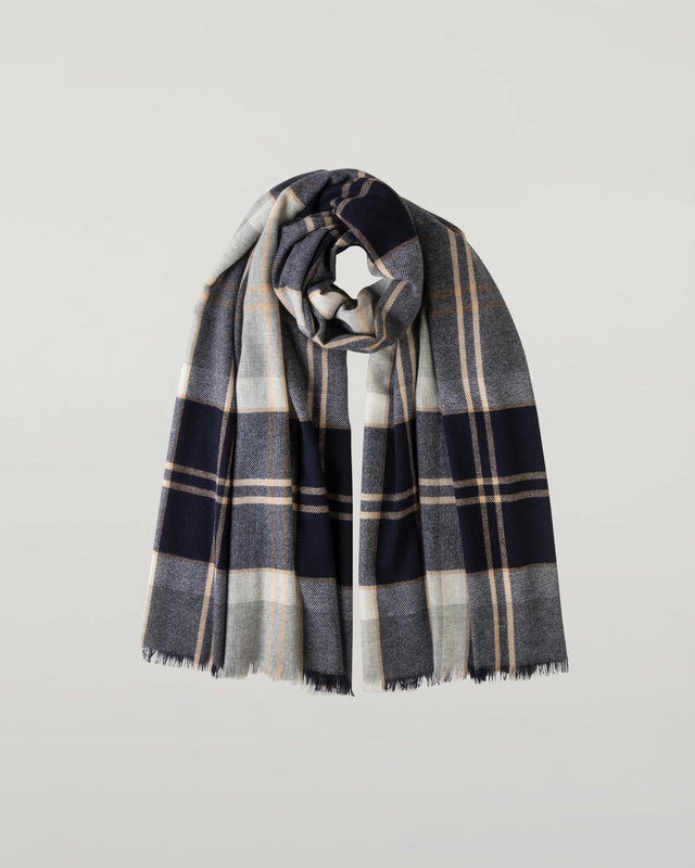 Silver Bannockbane Tartan Lightweight Cashmere Stole