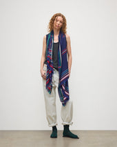 Helmina Navy Cashmere Scarf