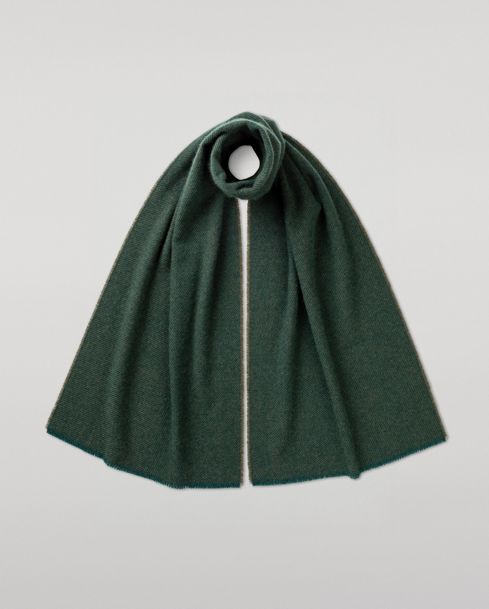 Mountain Twill Green Cashmere Scarf