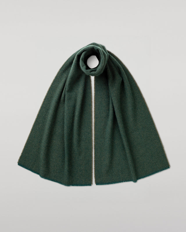 Mountain Twill Green Cashmere Scarf