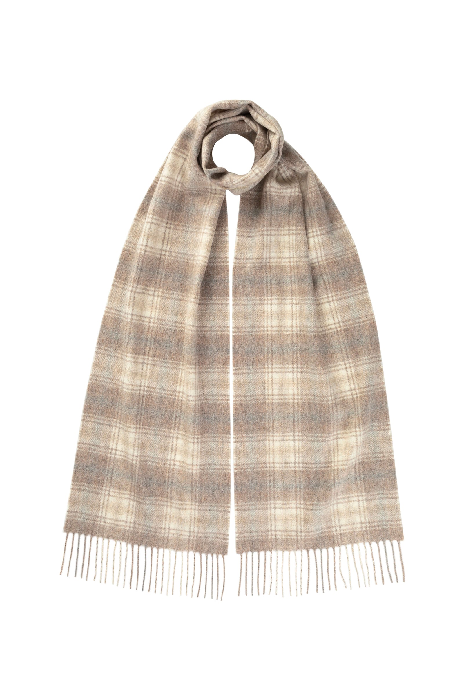 Tweed Cashmere Light Brown Scarf