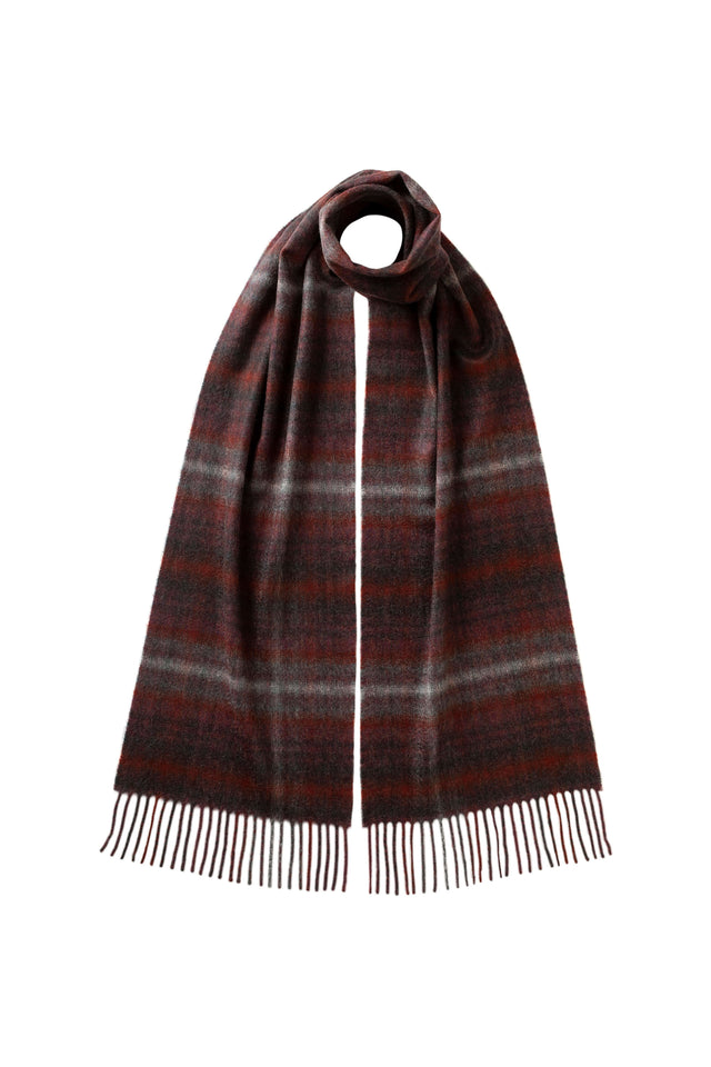 Soft Blur Check Purple Cashmere Scarf